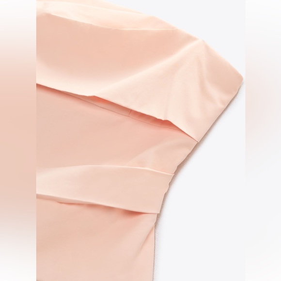 ZARA PLEATED STRAPLESS TOP SIZE M/L DUSTY PINK 2631/210 NWT - Picture 4 of 4
